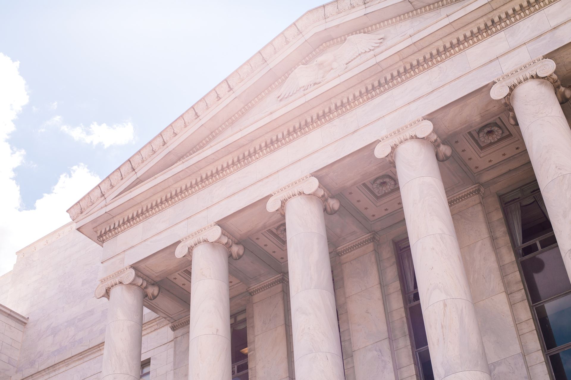 Court building with pillars