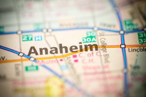 Anaheim text focused on map