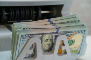 Money counter with cash