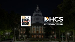 California State Auditor's State High Risk logo and California Department of Health Care Services logo against background of California State Capitol